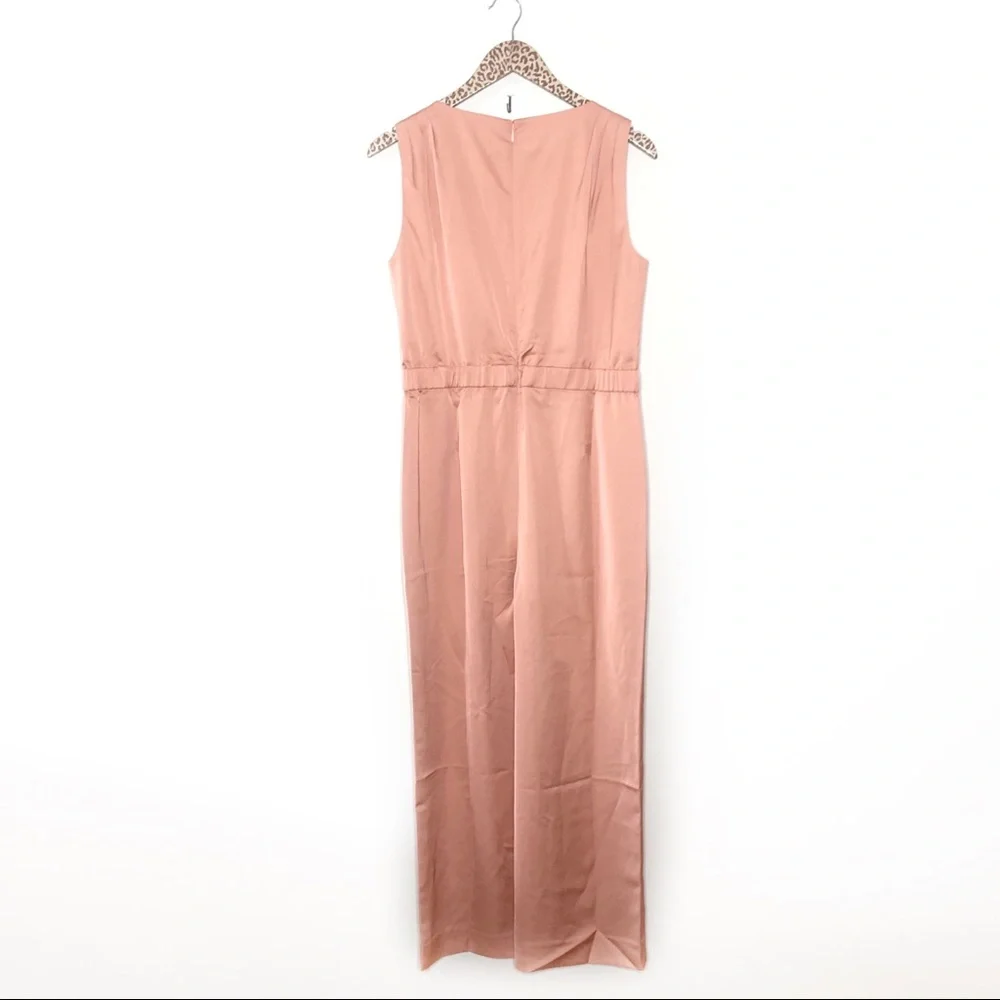 J. Crew Pink Satin Gloucester Back Crepe Jumpsuit - Picture 6 of 8